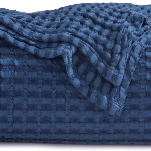 Luxury Bamboo Cotton Blend Queen Blanket Blue